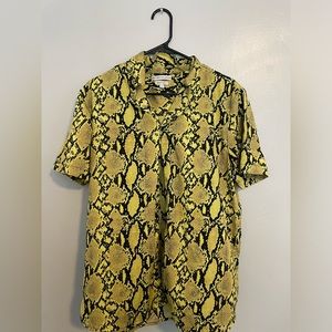 Neon snakeskin button down